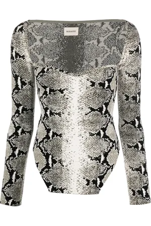 Khaite Body Maddy con efecto piel de serpiente en jacquard
