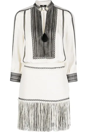 Elisabetta Franchi Vestido con detalles de flecos