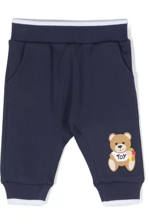 Moschino Pantalones - Teddy-Bear print cotton trousers
