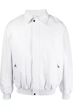 Chamarra de cuero blanca fashion hombre