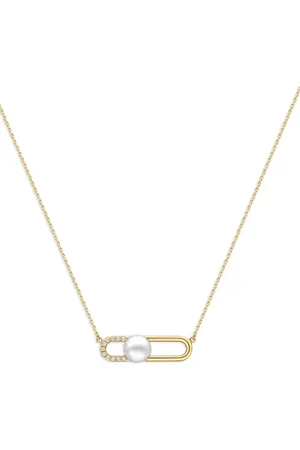 Tasaki Collar Collection Line Fine Link en oro amarillo de 18kt con perla