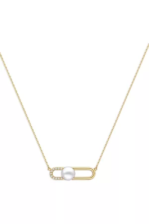 Tasaki Collar Collection Line Fine Link en oro amarillo de 18kt con perla
