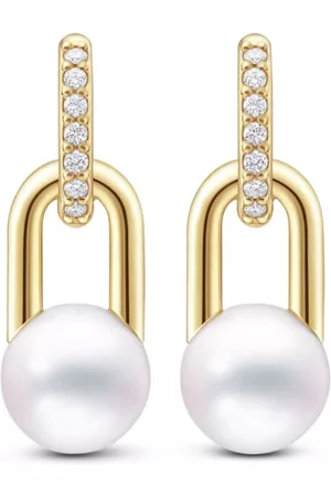 Tasaki Arete Collection Line Fine Link en oro amarillo de 18kt con perla