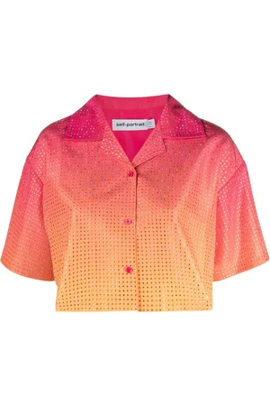Self-Portrait Camisa corta con efecto sombreado