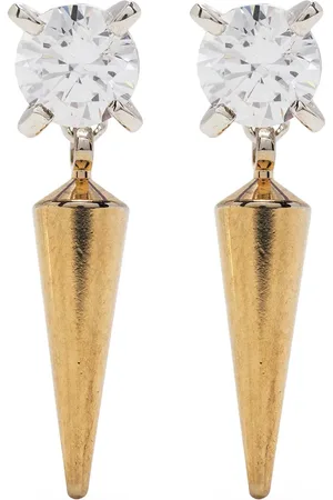 E.M. Aretes con detalle de púa y cristal