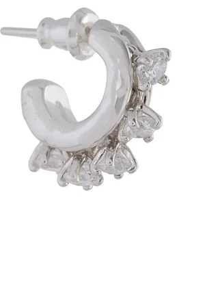 E.M. Arete de aro pequeño con aplique de cristal