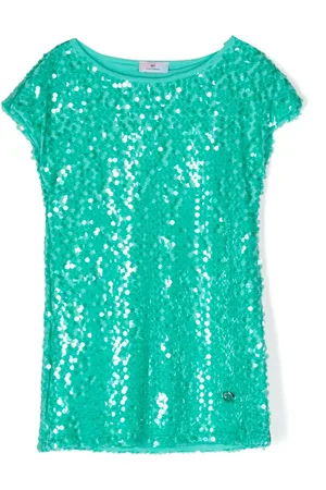 Chiara Ferragni Vestido estilo playera bordado con de lentejuelas