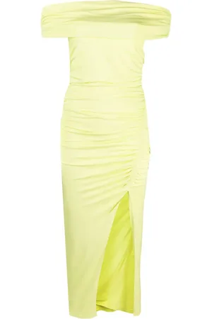 Self-Portrait Vestido midi con diseño drapeado y hombros descubiertos