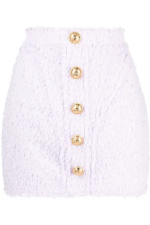 Balmain Falda con cintura alta y botones decorativos