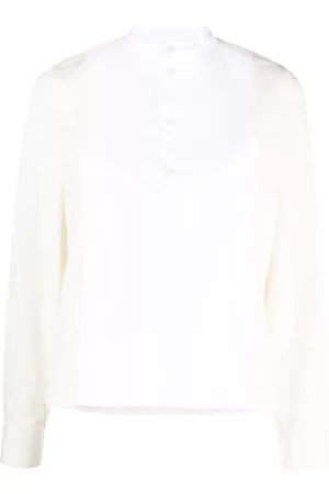 Plan C Mujer Camisas - Stand-up collar cotton shirt