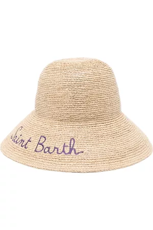 MC2 SAINT BARTH Mujer Sombreros - Embroidered-logo raffia sun hat