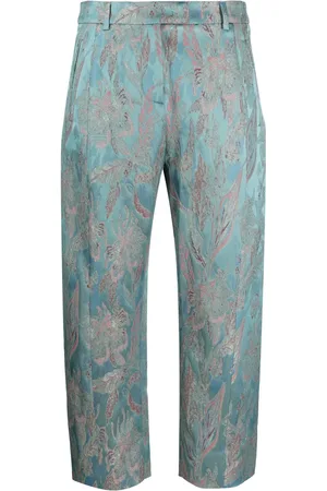 ALBERTO BIANI Pantalones capri con motivo floral en jacquard