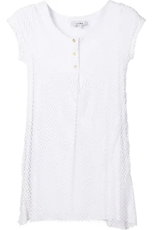 AMIR SLAMA Vestido corto de tejido fisherman a capas