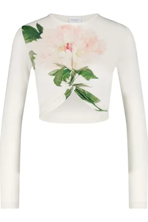 Giambattista Valli Top corto con estampado floral