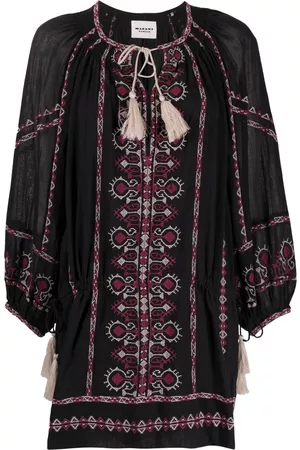 Marant Etoile Vestido con bordado de perejil