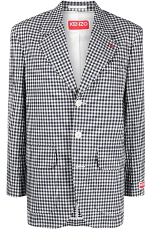 Kenzo Blazer con botones y motivo de cuadros gingham