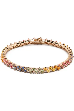 Suzanne Kalan Pulsera Princess Stack mini en oro amarillo de 18kt con zafiro
