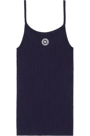 Sporty & Rich Top de canalé con parche del logo