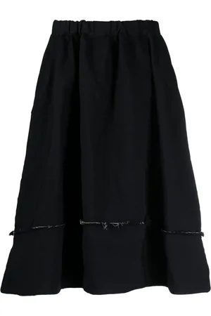 Comme des Garçons Falda midi con cintura elástica y flecos