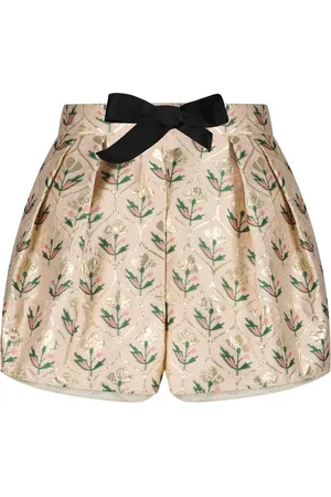 Giambattista Valli Shorts con motivo florales en jacquard y ribete de moños