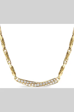 Bvlgari Collar Fancy Twisted Link en oro amarillo de 18kt con diamantes 1980
