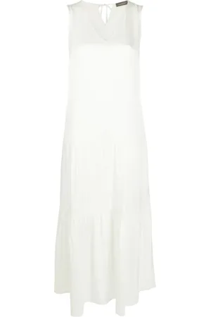 LORENA ANTONIAZZI Vestido largo sin mangas con cuello en V