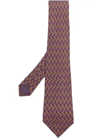 Hermès Hombre Corbatas - Corbata de seda con motivo Horseshoe 2000 pre-owned