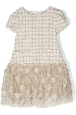 PATACHOU Vestido de tweed con detalles bordados