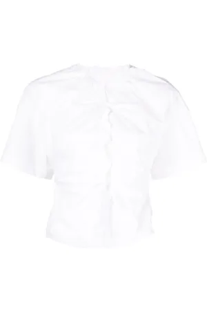 JNBY Blusa fruncida manga corta