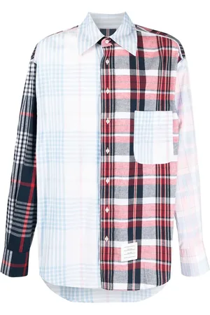 Thom Browne Camisa manga larga con cuadros estampados