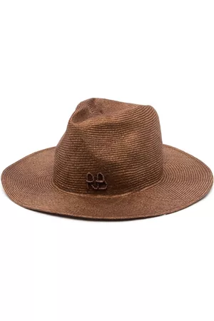 Ruslan Baginskiy Mujer Sombreros - Chain-link straw fedora hat