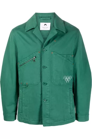 Chamarras Chalecos de mezclilla de color verde para hombre en