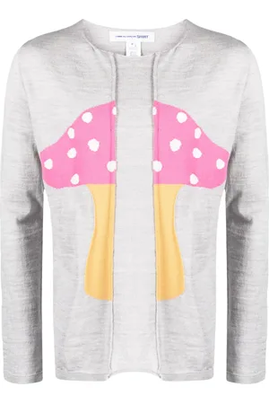 Comme des Garçons Suéter con efecto melange y champiñones estampados