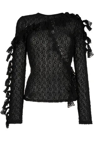 ECKHAUS LATTA Top semitraslúcido con detalle de nudo