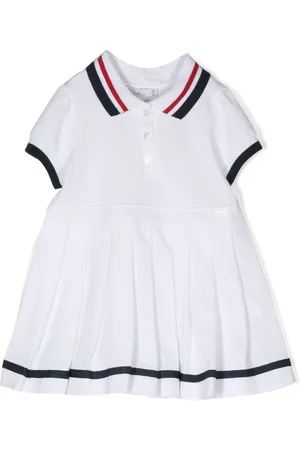 PATACHOU Vestido con cuello de playera tipo polo y detalle de rayas