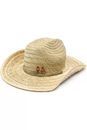 Ruslan Baginskiy Mujer Sombreros vaqueros - Logo-embellished straw cowboy hat