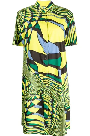JNBY Vestido camisero manga corta con estampado gráfico
