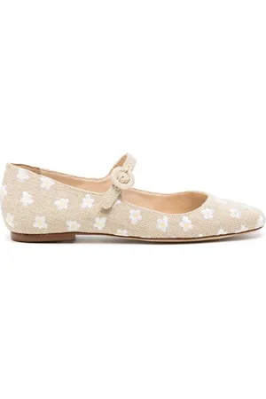 Larroude Flats con bordado floral