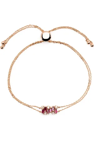 Suzanne Kalan Pulsera Shimmer mini en oro amarillo de 18kt con rubí