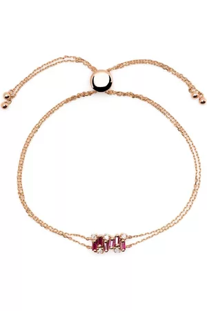 Suzanne Kalan Pulsera Shimmer mini en oro amarillo de 18kt con rubí