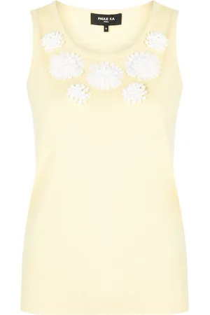 Paule Ka Top de canalé con aplique floral
