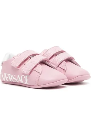 VERSACE Tenis con cierre autoadherente y logo estampado