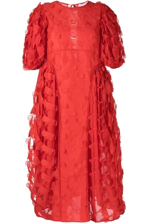 Cecilie Bahnsen Vestido midi Finnegan texturizado