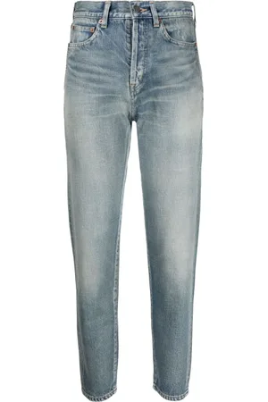 Saint Laurent Jeans tapered con tiro alto