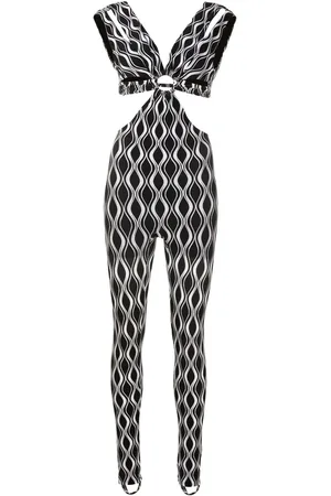 AMIR SLAMA Jumpsuit con aberturas y estampado de ondas