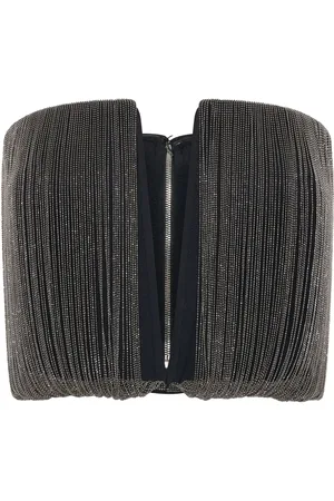 DION LEE Top con escote y mostacillas