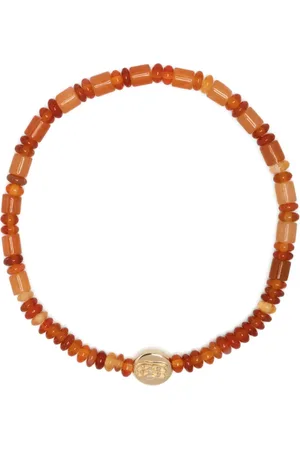 LUIS MORAIS Pulsera Horus Eyes en oro amarillo de 14kt con cuentas