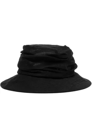 Y'S Mujer Sombreros - Draped-effect linen bucket hat