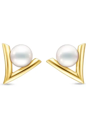 Tasaki Aretes Danger Claw en oro amarillo de 18kt con perla