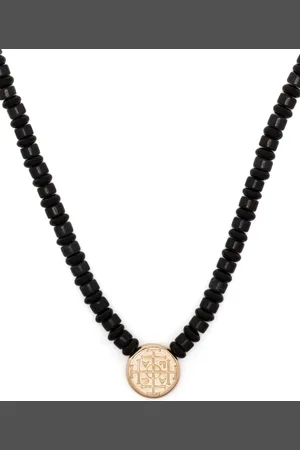 LUIS MORAIS Collar Money Seal en oro amarillo de 14kt y cuentas ónix